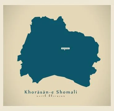 Modern Map - Khorasan-E Shomali IR Stock Illustration