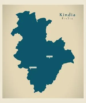 Modern Map - Kindia GN Stock Illustration