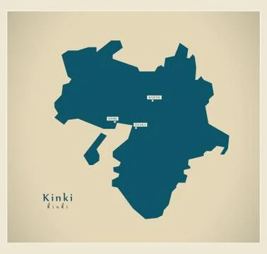 Modern Map - Kinki JP Stock Illustration