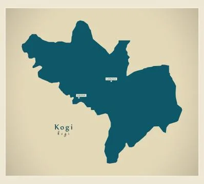 Modern Map - Kogi NG Illustrazione stock
