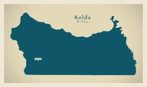 Modern Map - Kolda SN Stock Illustration