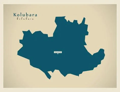 Modern Map - Kolubara RS Stock Illustration