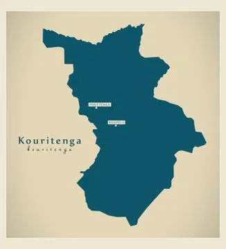 Modern Map - Kouritenga BF Stock Illustration