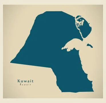 Modern Map - Kuwait KW Stock Illustration