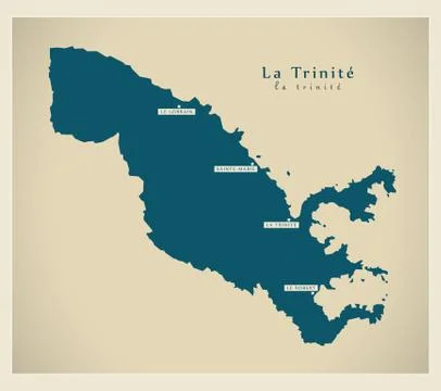 Modern Map - La Trinite MQ Stock Illustration