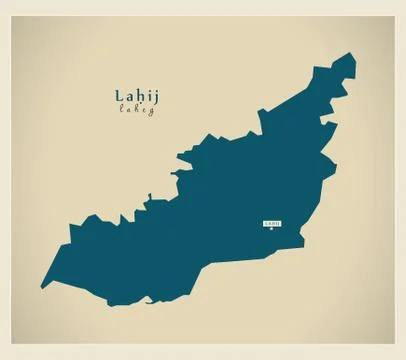 Modern Map - Lahij YE Stock Illustration