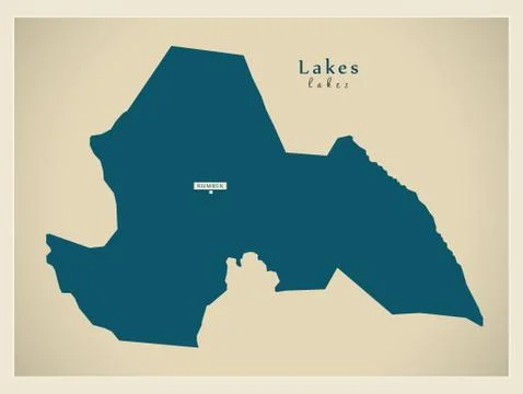 Modern Map - Lakes SS Stock Illustration