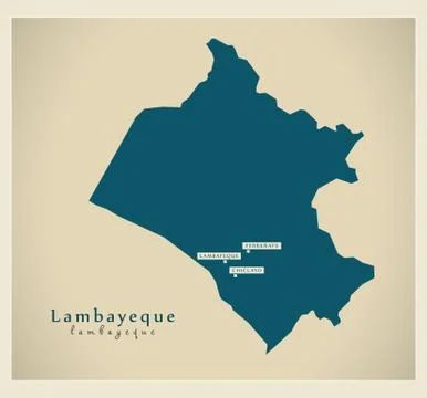 Modern Map - Lambayeque PE Stock Illustration