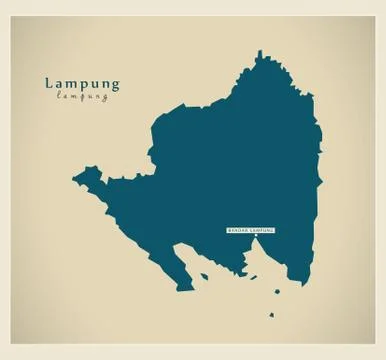 Modern Map - Lampung ID Stock Illustration