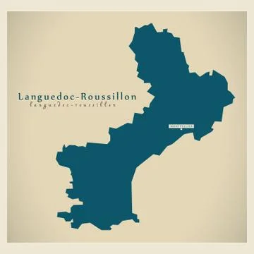 Modern Map - Languedoc Roussillon FR France 库存插图