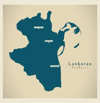 Modern Map - Lankaran AZ Stock Illustration