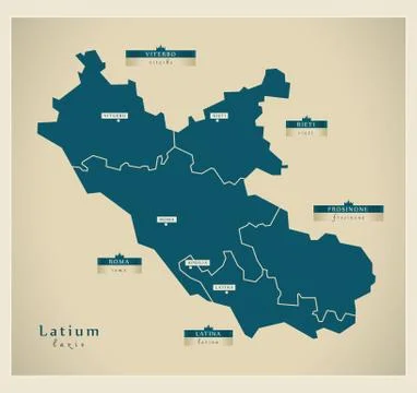 Modern Map - Latium IT Stock Illustration