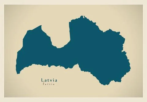 Modern Map - Latvia LV Stock Illustration