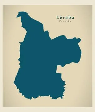 Modern Map - Leraba BF Illustrazione stock