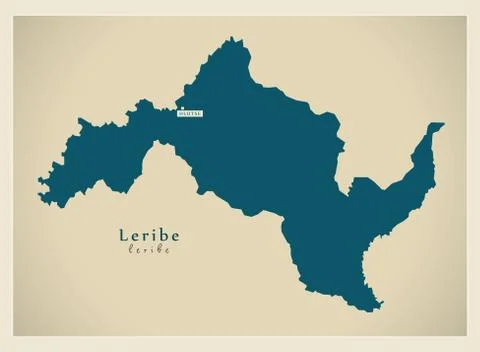 Modern Map - Leribe LS Stock Illustration