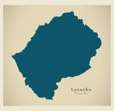 Modern Map - Lesotho LS Stock Illustration