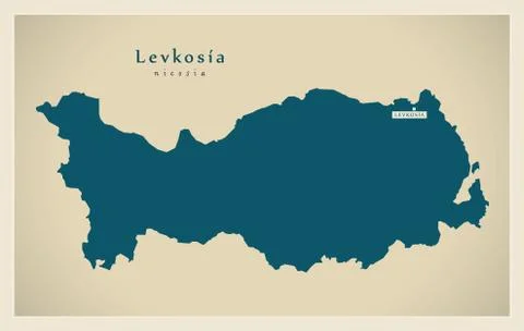 Modern Map - Levkosia CY Stock Illustration
