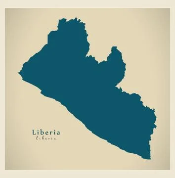 Modern Map - Liberia LR Stock Illustration