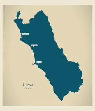 Modern Map - Lima PE Stock Illustration