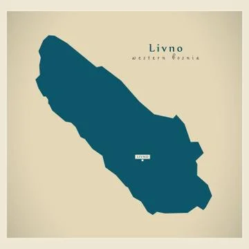 Modern Map - Livno BA Stock Illustration