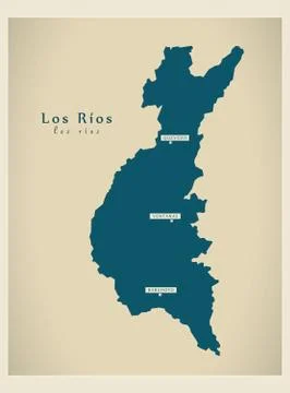 Modern Map - Los Rios EC Stock Illustration