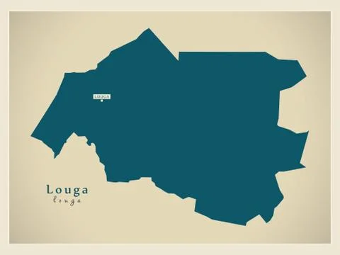 Modern Map - Louga SN Stock Illustration