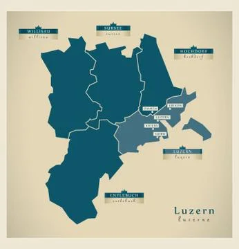 Modern Map - Luzern CH Stock Illustration