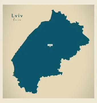 Modern Map - Lviv UA Stock Illustration