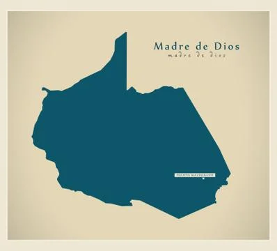 Modern Map - Madre de Dios PE Illustrazione stock