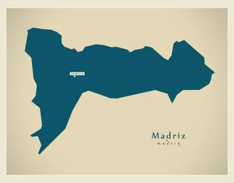 Modern Map - Madriz NI Stock Illustration
