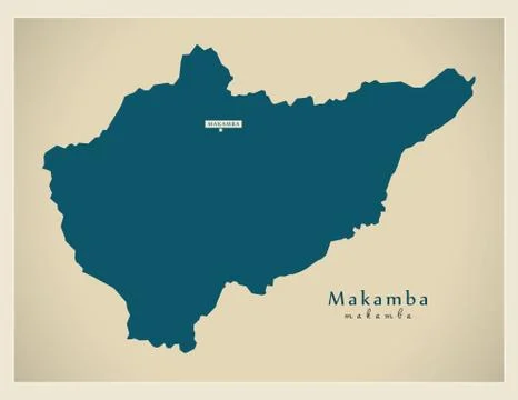 Modern Map - Makamba BI Stock Illustration