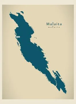 Modern Map - Malaita SB Stock Illustration