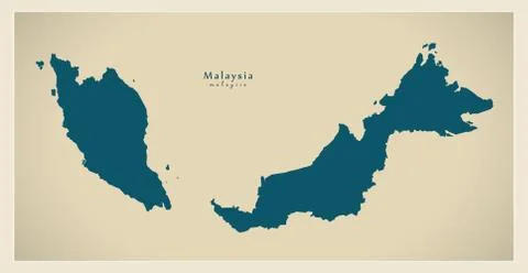 Modern Map - Malaysia MY Stock Illustration