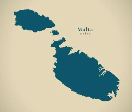 Modern Map - Malta MT illustration Stock Illustration