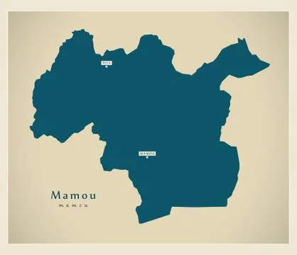 Modern Map - Mamou GN Ilustração Stock