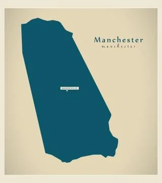 Modern Map - Manchester JM Stock-Illustration