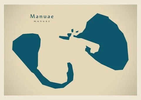 Modern Map - Manuae CK Stockillustratie