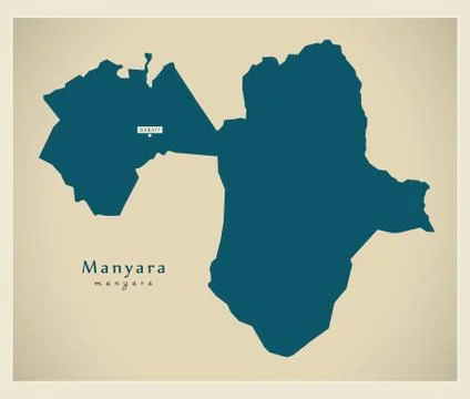 Modern Map - Manyara TZ Stock Illustration