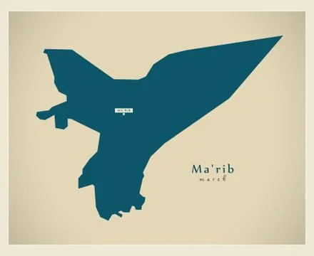 Modern Map - Marib YE Stock-Illustration