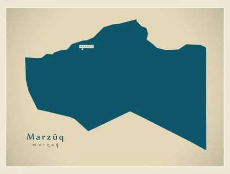 Modern Map - Marzuq LY Stock Illustration