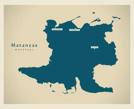 Modern Map - Matanzas CU Stock-Illustration