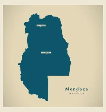 Modern Map - Mendoza AR Stock Illustration