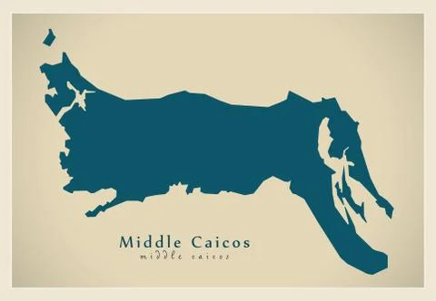 Modern Map - Middle Caicos TC Stock Illustration
