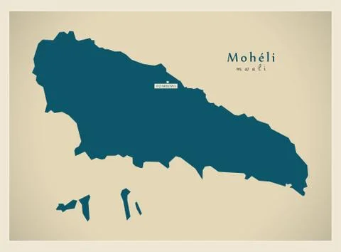 Modern Map - Moheli KM Stock Illustration