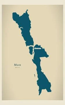 Modern Map - Mon MM Stock Illustration