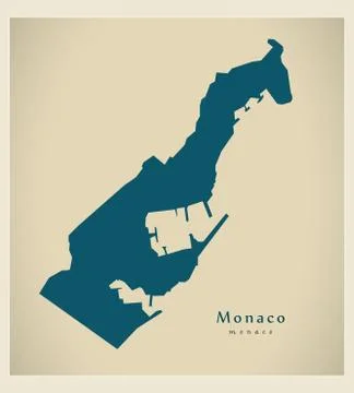 Modern Map - Monaco MC Stock Illustration