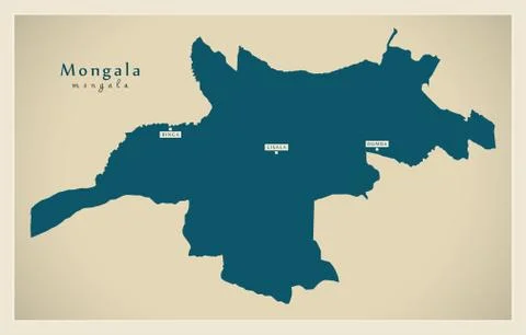 Modern Map - Mongala province map of DR Congo Stock Illustration