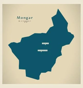 Modern Map - Mongar BT Stock Illustration