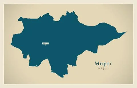 Modern Map - Mopti ML Stock Illustration