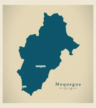Modern Map - Moquegua PE Stock Illustration